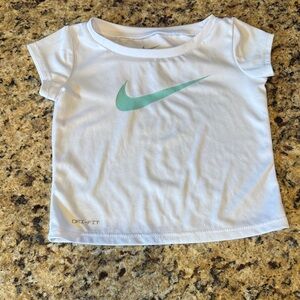 Nike White Short Sleeve Tee with Mint Swoosh